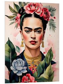 Obraz na PCV Frida Kahlo With Roses