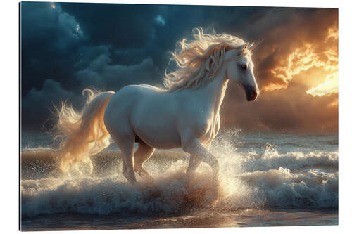 Gallery print Enchanting Unicorn Gallops Along a Beach