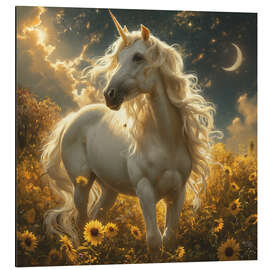 Magnettafel Einhorn und Sonnenblumen