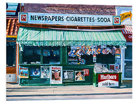 Print på skumplade Newspaper Stand, NYC, 2012