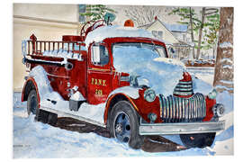 Foam board print Vintage Fire Engine, 2014