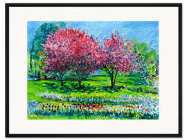 Gerahmter Kunstdruck Cherry Trees, Botanical Garden, 2016