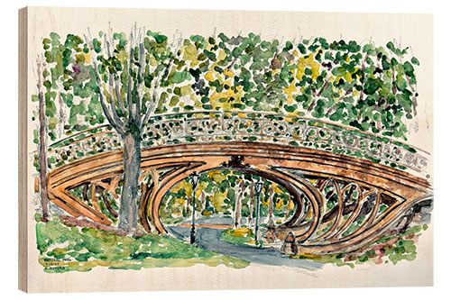 Tableau en bois Gothic Bridge, Central Park