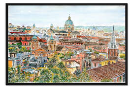 Gerahmter Kunstdruck Rome, overview from the Borghese Gardens, 2013