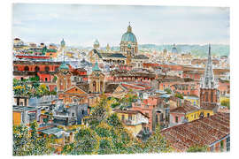 Foam board print Rome, overview from the Borghese Gardens, 2013