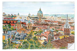 Selvklebende plakat Rome, overview from the Borghese Gardens, 2013