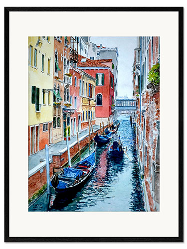 Impresión de arte enmarcada Venice, Canal, 2015