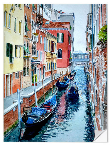 Selvklebende plakat Venice, Canal, 2015