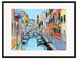 Ingelijste kunstdruk Canal, Venice, 2016