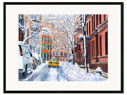 Framed art print Snow, West Village, NYC, 2012