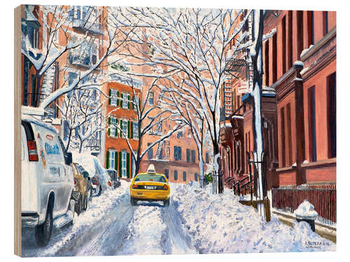 Quadro de madeira Snow, West Village, NYC, 2012