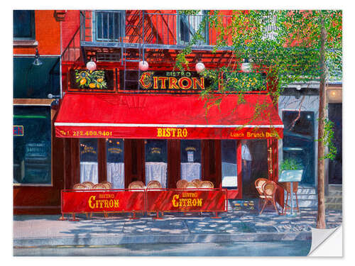 Sticker mural Bistro Citron, NYC, 2012