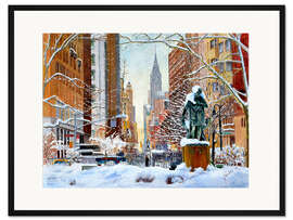 Gerahmter Kunstdruck Gramercy Park im Schnee, 2019