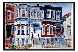 Gerahmter Kunstdruck Historische Wohnhäuser, NYC, 2006