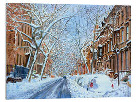 Tableau en aluminium Snow, Remsen Street, Brooklyn NY, 2012