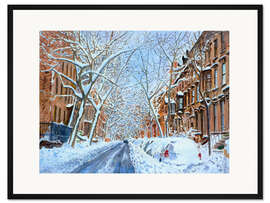 Gerahmter Kunstdruck Snow, Remsen Street, Brooklyn NY, 2012