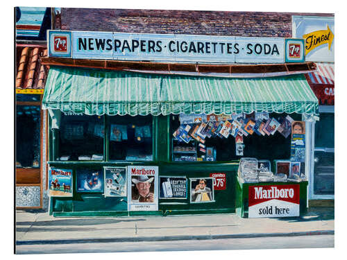 Cuadro de aluminio Newspaper Stand, West Village, NYC, 2012