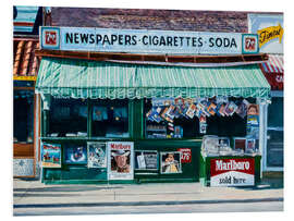 Print på skumplade Newspaper Stand, West Village, NYC, 2012