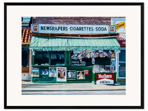 Impression artistique encadrée Newspaper Stand, West Village, NYC, 2012