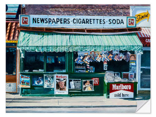 Självhäftande poster Newspaper Stand, West Village, NYC, 2012