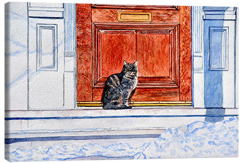 Canvas print Cat in Snow Waiting