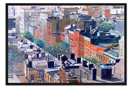 Gerahmter Kunstdruck Hausdächer, Greenwich Village, West 13th Street, 1986