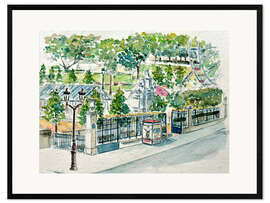 Kunsttryk i ramme Paris, Jardin Des Tuileries, 1986