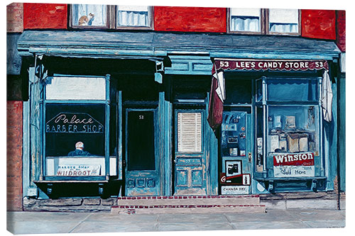 Canvas print Palace Barber Shop and Lee's Candy Store, Staten Island, New York, 1985