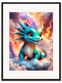 Gerahmter Kunstdruck Baby Drache