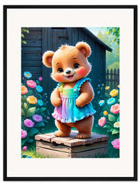 Gerahmter Kunstdruck Knuddeliges Landbärchen