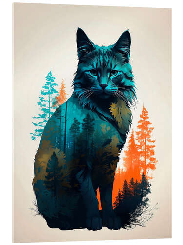 Acrylic print Cat in the Forest