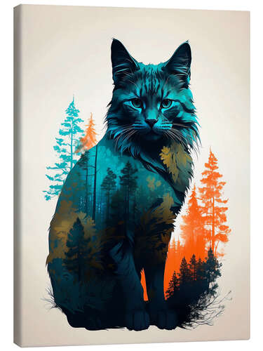 Canvas print Cat in the Forest