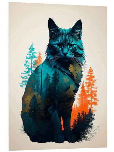 Foam board print Cat in the Forest