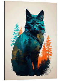 Magnettafel Katze im Wald