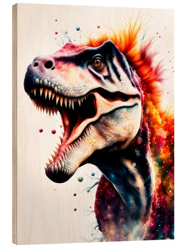 Wood print Fantastic Dinosaur