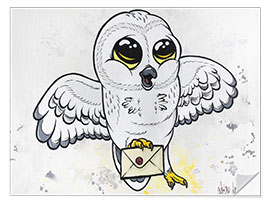 Selvklæbende plakat Snow Owl