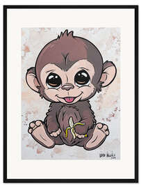 Gerahmter Kunstdruck Baby Affe