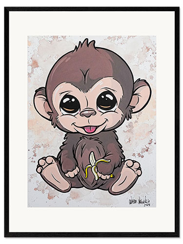 Ingelijste kunstdruk Baby Monkey