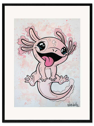 Kunsttryk i ramme Axolotl