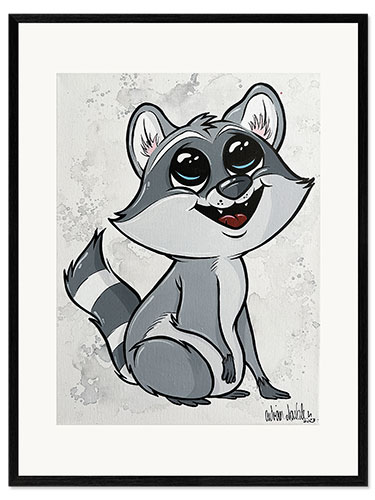 Plakat artystyczny premium w ramie Racoon