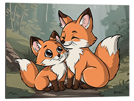 Aluminium print Fox Couple