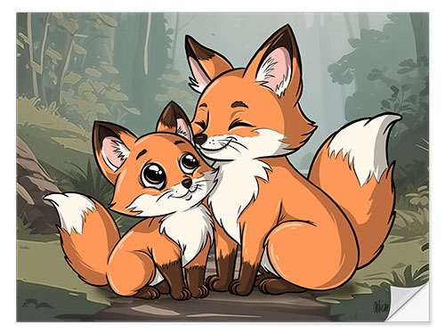 Wall sticker Fox Couple