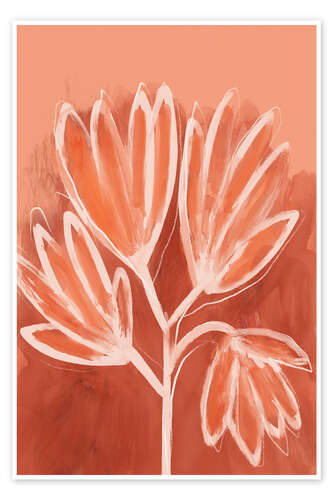 Poster Flowers In Apricot