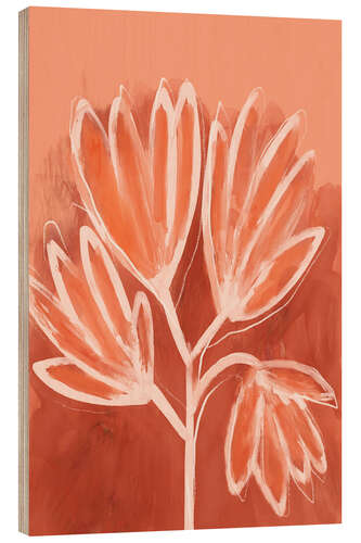 Stampa su legno Flowers In Apricot