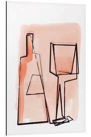 Magnettafel Flasche und Glas