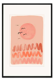Gerahmter Kunstdruck Sonnenuntergang in Apricot