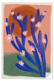 Muursticker Blue desert cactus