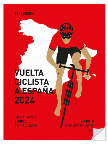 Selvklebende plakat Spanish Cycling World Championships 2024