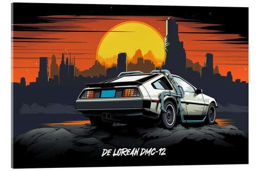 Akrylbilde De Lorean DMC 12 I