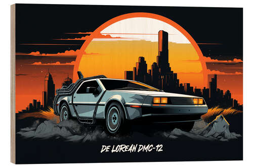Wood print De Lorean DMC 12 II